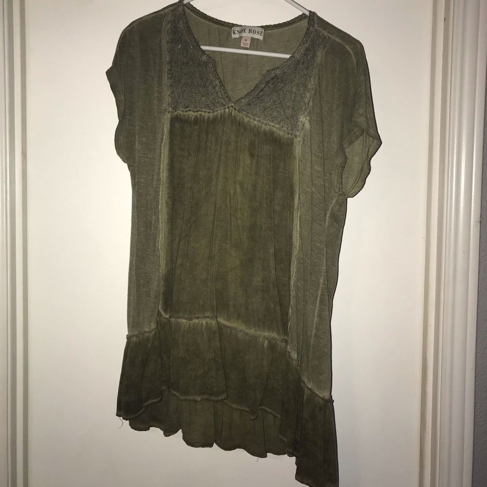 Green Knox rose blouse